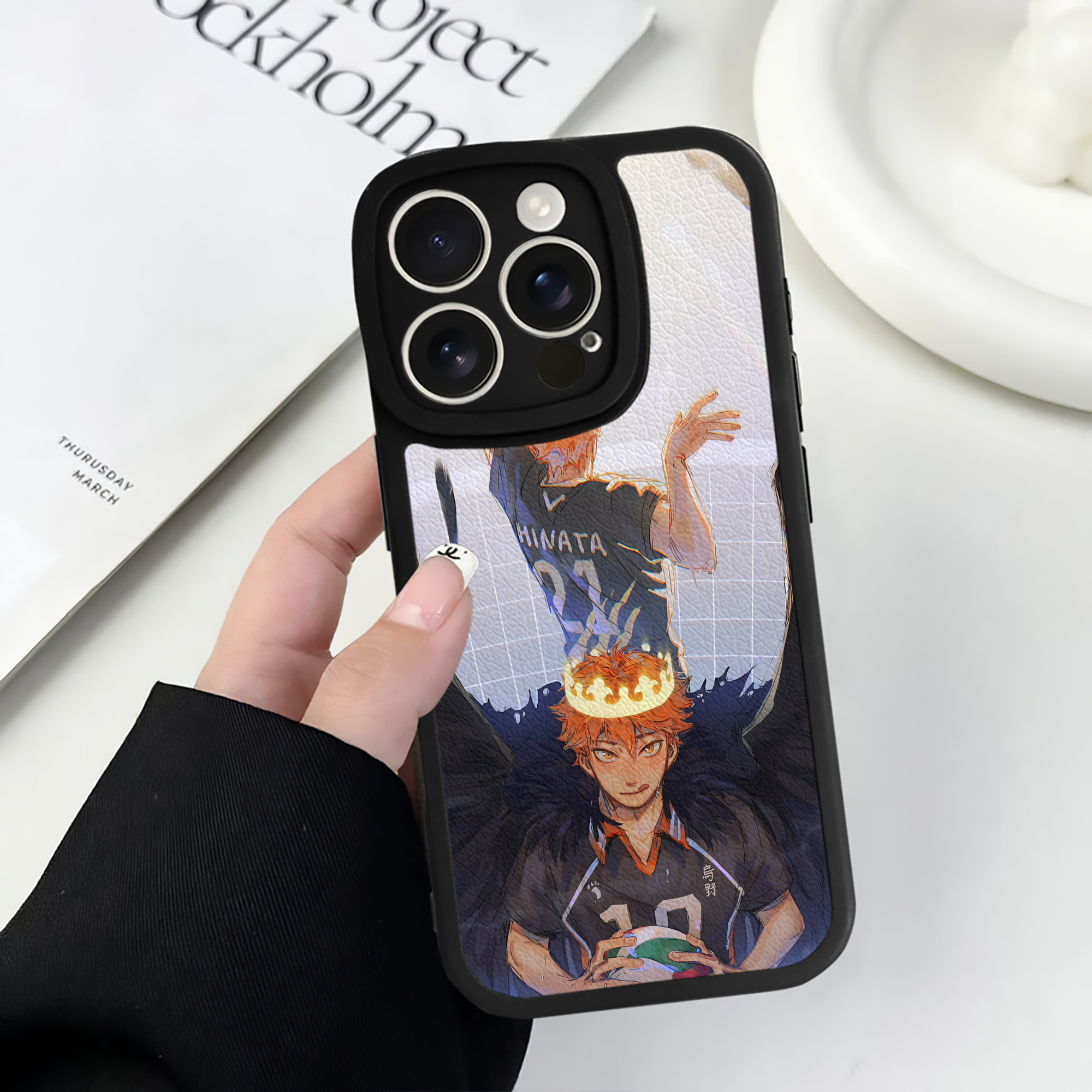 （画像用） ハイキュー!! Haikyu!! 【iPhone 16シリーズ対応】シリコンスマホケース（レザー調） 材質：シリコン